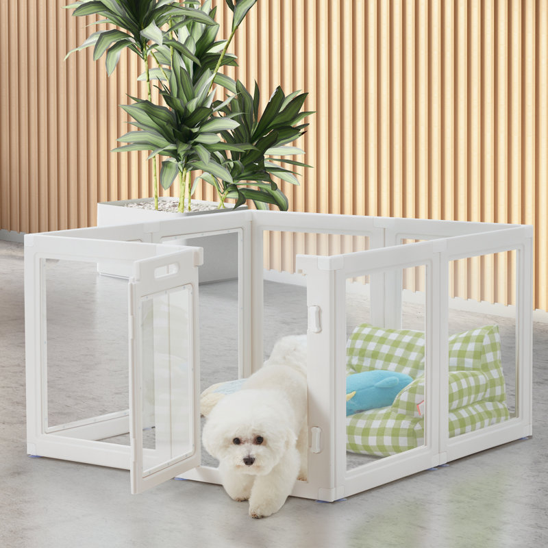 EROMMY 8 panel Pet Pet Pen With Door Easy Assembly Dog Playpen Pet Playpen For Cats Dogs Rabbits And Other Small Animals Reviews Wayfair